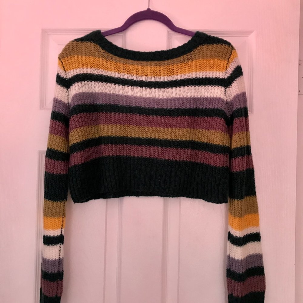 NWOT Rubbish Stripe Crop Sweater Nordstrom Brand - Picture 5 of 8